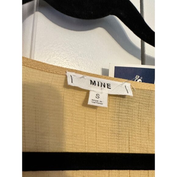 Yellow Button-Down Tiered Dress With‎ Puff Sleeves By Mine - Size S - Picture 5 of 6